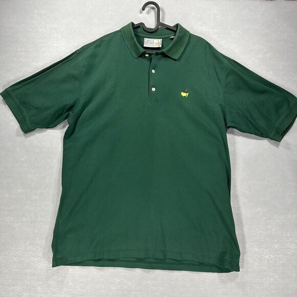 Men's Masters Collection 60's Two Ply Mercerized Green Golf Polo W/ Logo Size XL - Picture 4 of 10